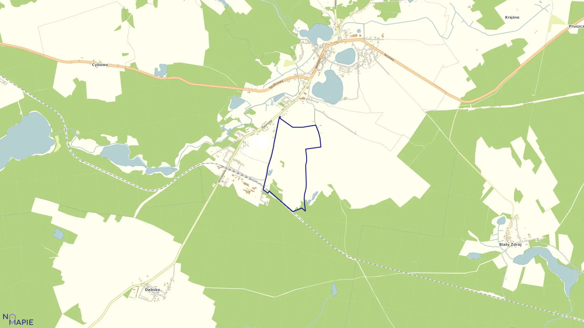 Mapa obrębu Kalisz Pomorski-12 w gminie Kalisz Pomorski