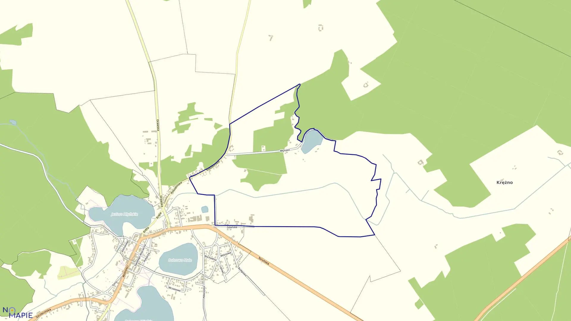 Mapa obrębu Kalisz Pomorski-2 w gminie Kalisz Pomorski