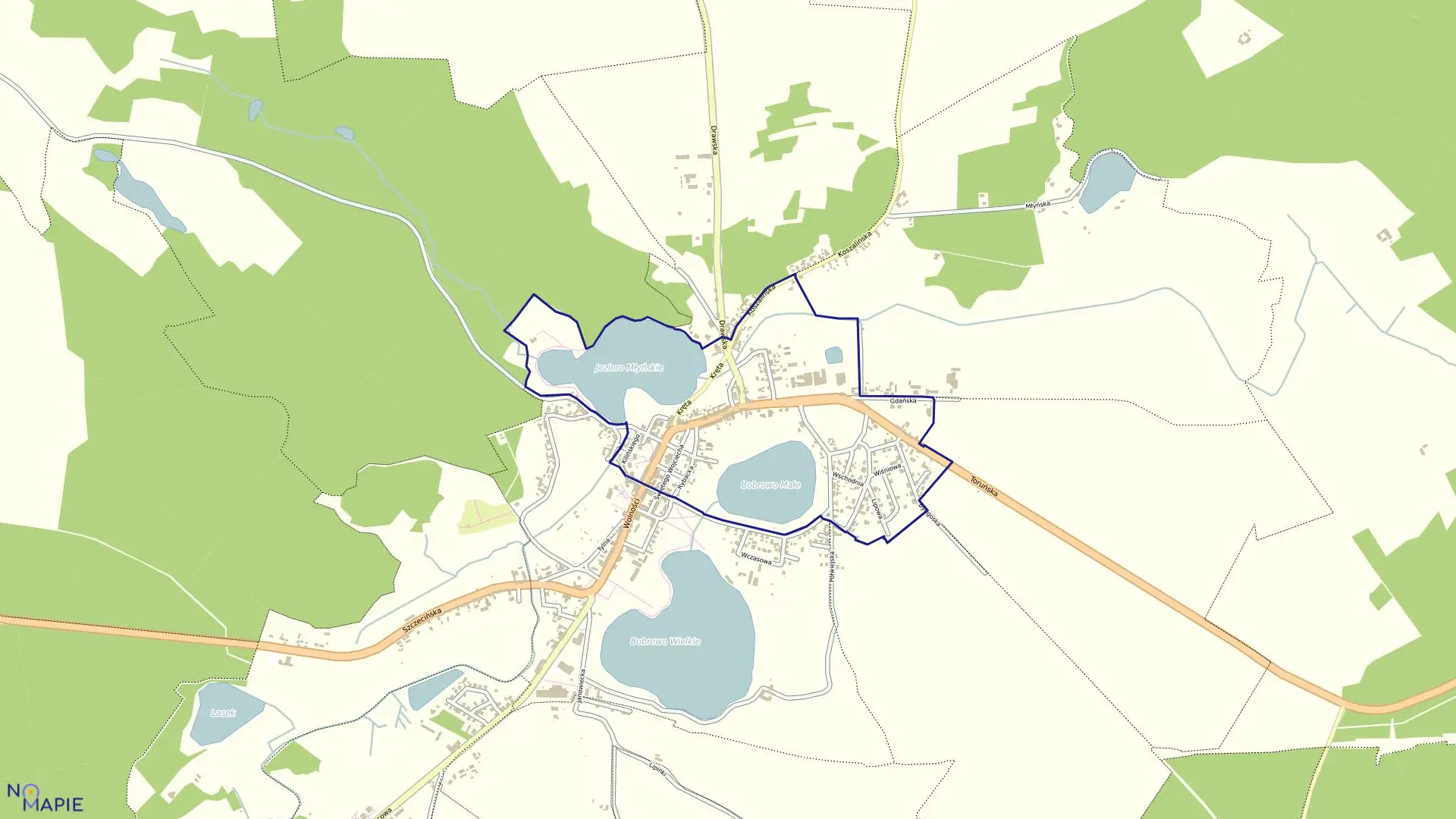 Mapa obrębu Kalisz Pomorski-3 w gminie Kalisz Pomorski