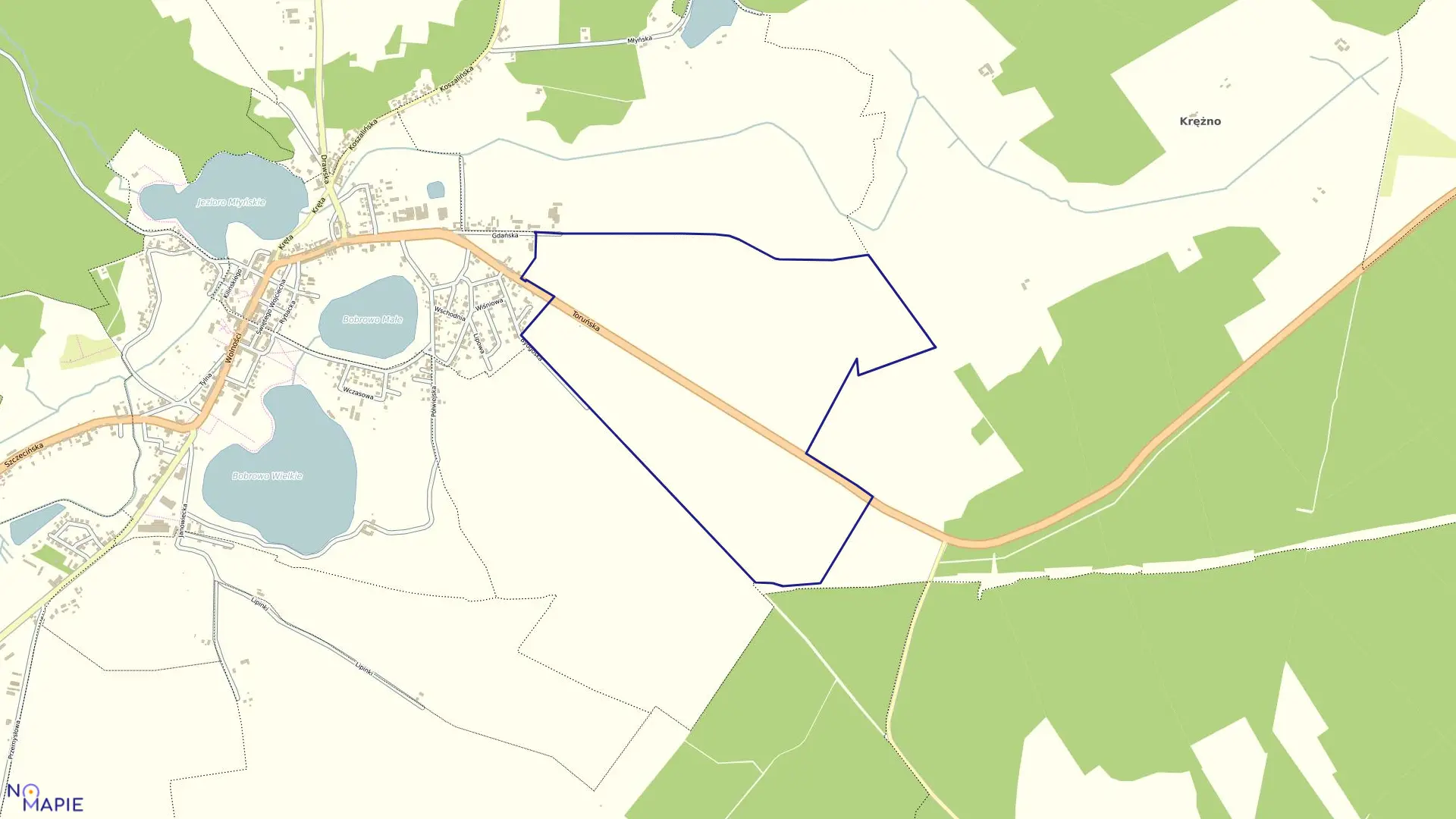 Mapa obrębu Kalisz Pomorski-4 w gminie Kalisz Pomorski