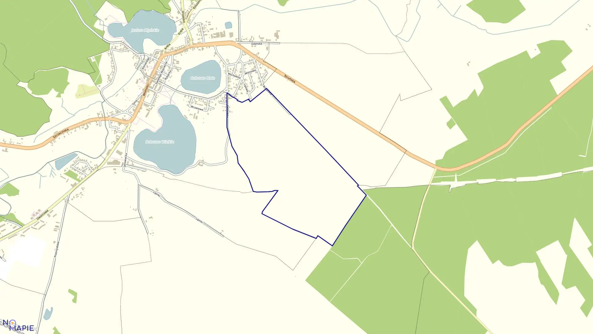 Mapa obrębu Kalisz Pomorski-7 w gminie Kalisz Pomorski